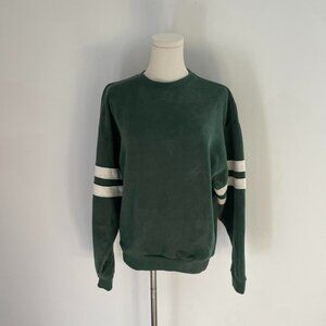 Clare V Oversized Varsity Sweatshirt | Green | Womens Size Small